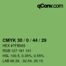 カラーコード: CMYK 30 / 0 / 44 / 29 | qconv.com