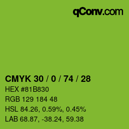 Código de color: CMYK 30 / 0 / 74 / 28 | qconv.com