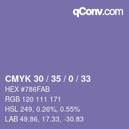 Código de color: CMYK 30 / 35 / 0 / 33 | qconv.com