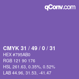 Color code: CMYK 31 / 49 / 0 / 31 | qconv.com