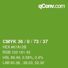 Código de color: CMYK 36 / 0 / 73 / 37 | qconv.com