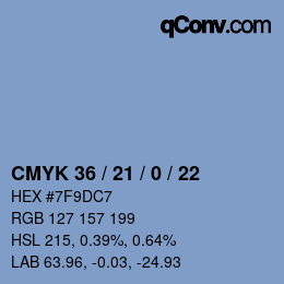 Color code: CMYK 36 / 21 / 0 / 22 | qconv.com