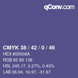 Código de color: CMYK 38 / 42 / 0 / 46 | qconv.com