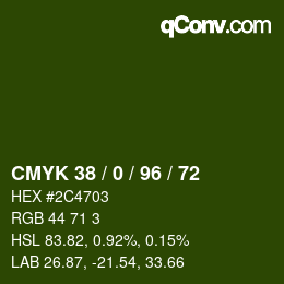 Color code: CMYK 38 / 0 / 96 / 72 | qconv.com