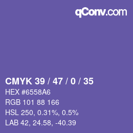 カラーコード: CMYK 39 / 47 / 0 / 35 | qconv.com