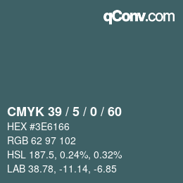 カラーコード: CMYK 39 / 5 / 0 / 60 | qconv.com