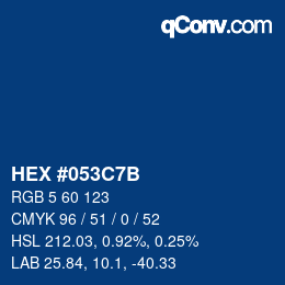 Code couleur: HEX #053C7B | qconv.com