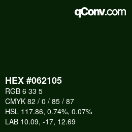 Color code: HEX #062105 | qconv.com