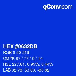 Color code: HEX #0632DB | qconv.com