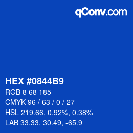 Color code: HEX #0844B9 | qconv.com