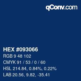 Código de color: HEX #093066 | qconv.com