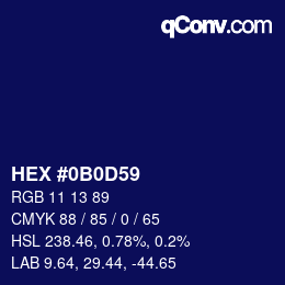 Código de color: HEX #0B0D59 | qconv.com