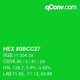 Código de color: HEX #0BCC27 | qconv.com