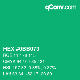 Color code: HEX #0BB073 | qconv.com