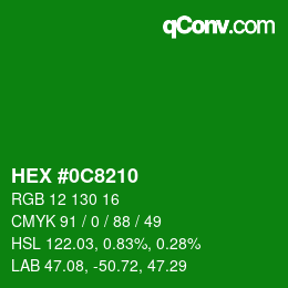 Color code: HEX #0C8210 | qconv.com