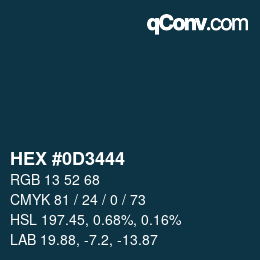 Farbcode: HEX #0D3444 | qconv.com