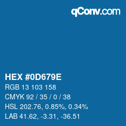 Código de color: HEX #0D679E | qconv.com