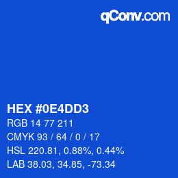 カラーコード: HEX #0E4DD3 | qconv.com