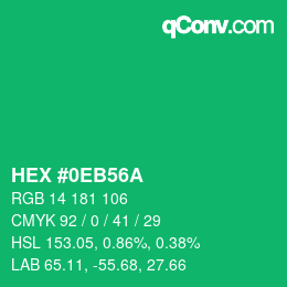 Código de color: HEX #0EB56A | qconv.com