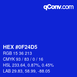 Código de color: HEX #0F24D5 | qconv.com