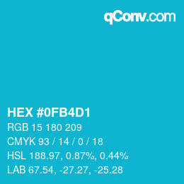 Código de color: HEX #0FB4D1 | qconv.com