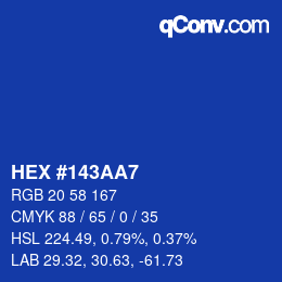 Color code: HEX #143AA7 | qconv.com