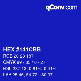 Código de color: HEX #141CBB | qconv.com