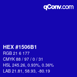 Código de color: HEX #1506B1 | qconv.com