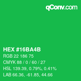 Código de color: HEX #16BA4B | qconv.com