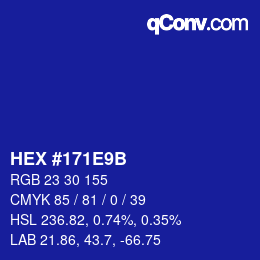 カラーコード: HEX #171E9B | qconv.com