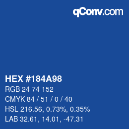 Farbcode: HEX #184A98 | qconv.com