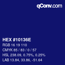 カラーコード: HEX #10136E | qconv.com