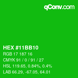 Color code: HEX #11BB10 | qconv.com