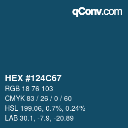 Color code: HEX #124C67 | qconv.com