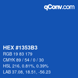 Color code: HEX #1353B3 | qconv.com