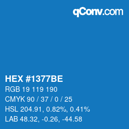 カラーコード: HEX #1377BE | qconv.com