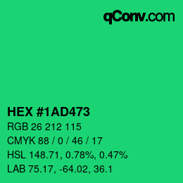 Color code: HEX #1AD473 | qconv.com