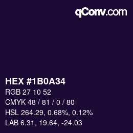 カラーコード: HEX #1B0A34 | qconv.com