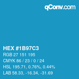 Code couleur: HEX #1B97C3 | qconv.com