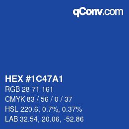 Farbcode: HEX #1C47A1 | qconv.com