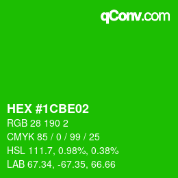 Color code: HEX #1CBE02 | qconv.com