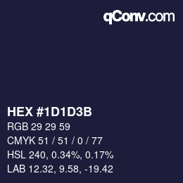 カラーコード: HEX #1D1D3B | qconv.com