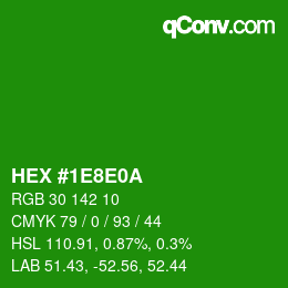 Color code: HEX #1E8E0A | qconv.com