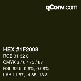 Color code: HEX #1F2008 | qconv.com