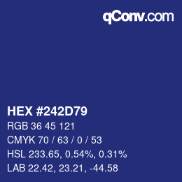 カラーコード: HEX #242D79 | qconv.com