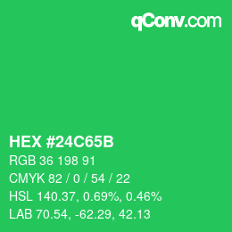 Color code: HEX #24C65B | qconv.com