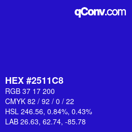 Código de color: HEX #2511C8 | qconv.com