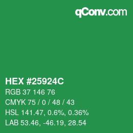 Código de color: HEX #25924C | qconv.com