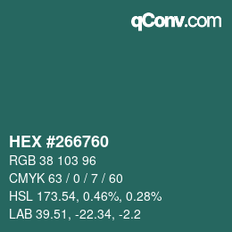 Color code: HEX #266760 | qconv.com