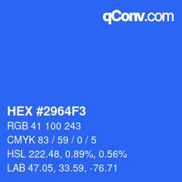 Color code: HEX #2964F3 | qconv.com